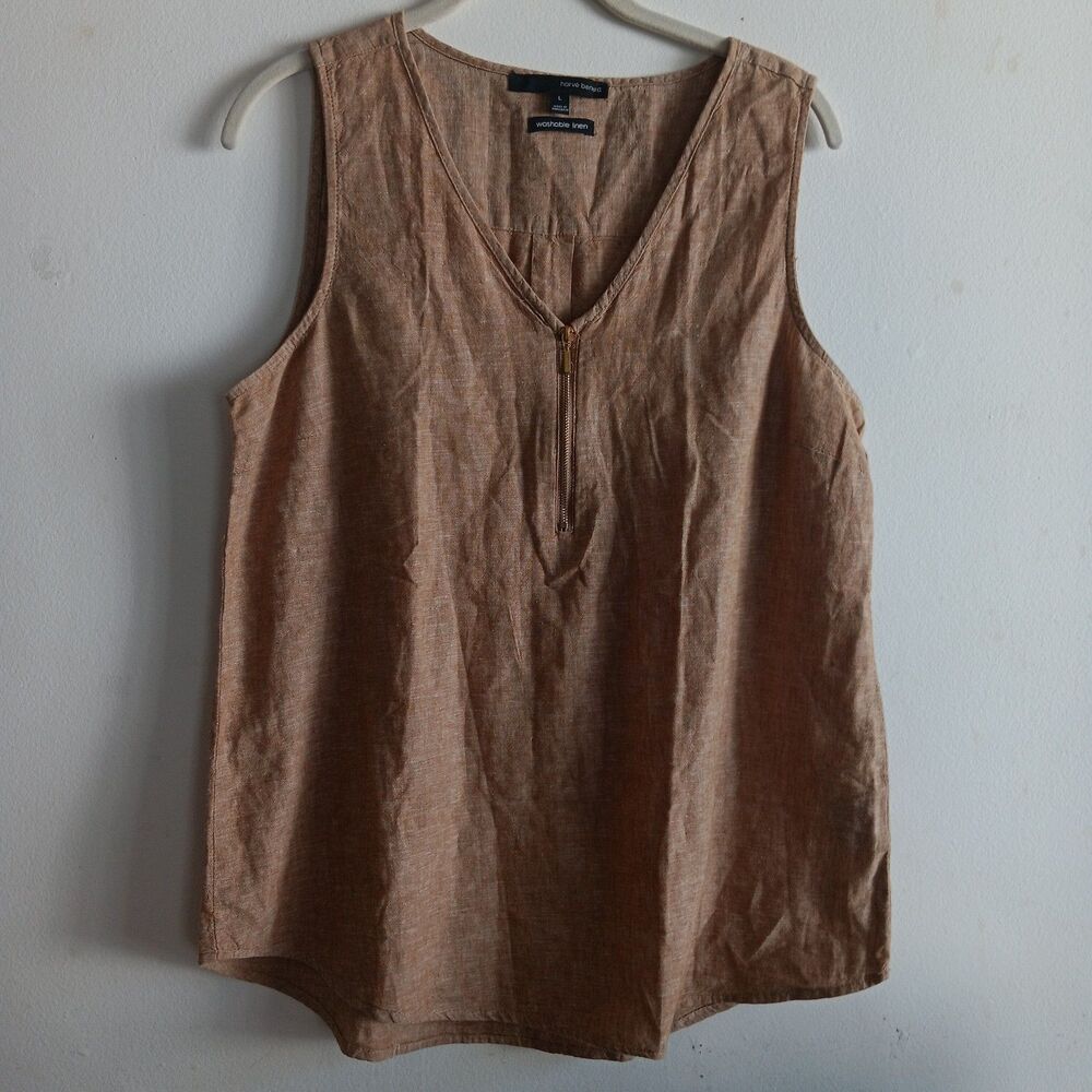 Harve Bernard Bundle of Two Washable Linen Tank Top Beachy Lightweight Large - Picture 5 of 8